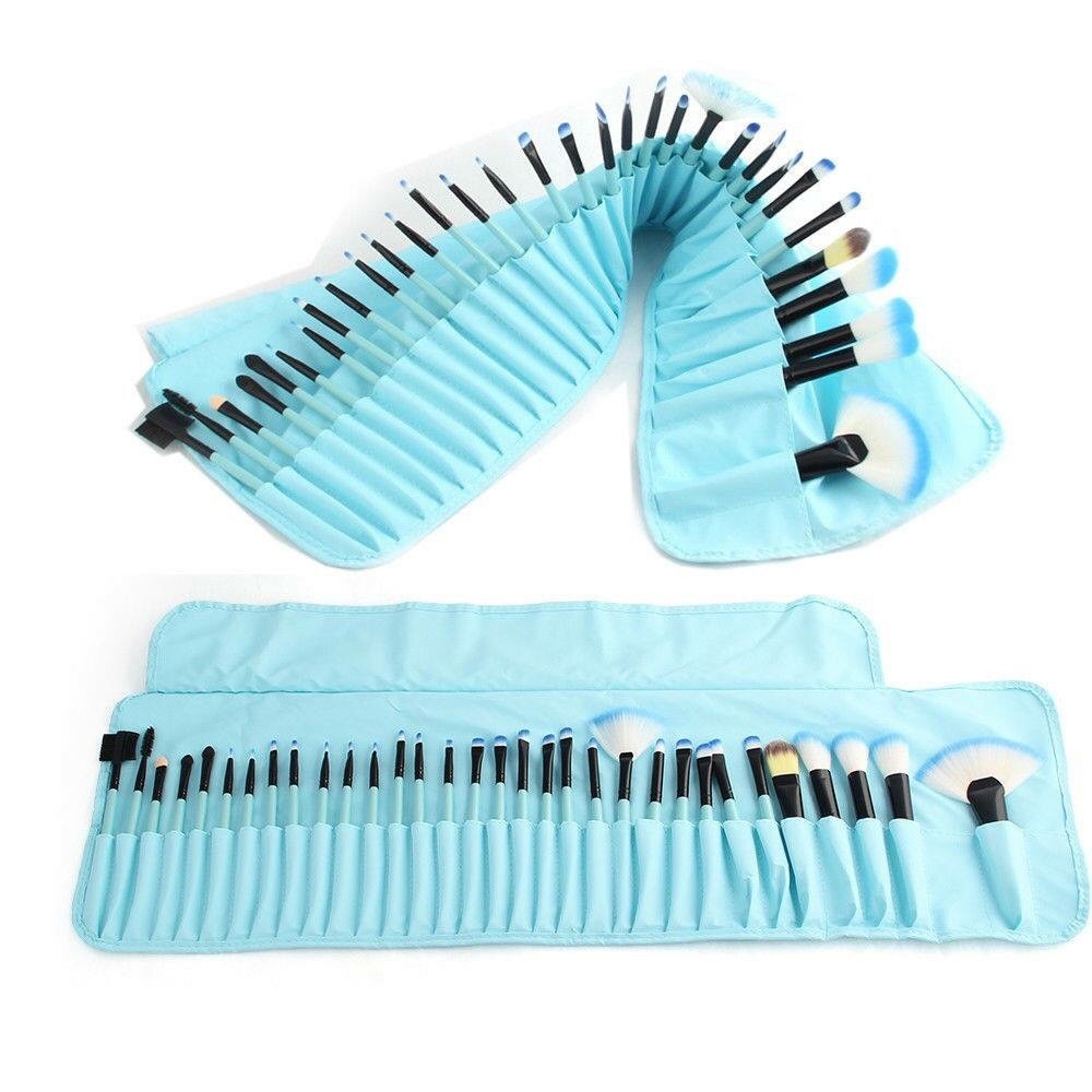 32 Pcs Makeup Brushes Blue